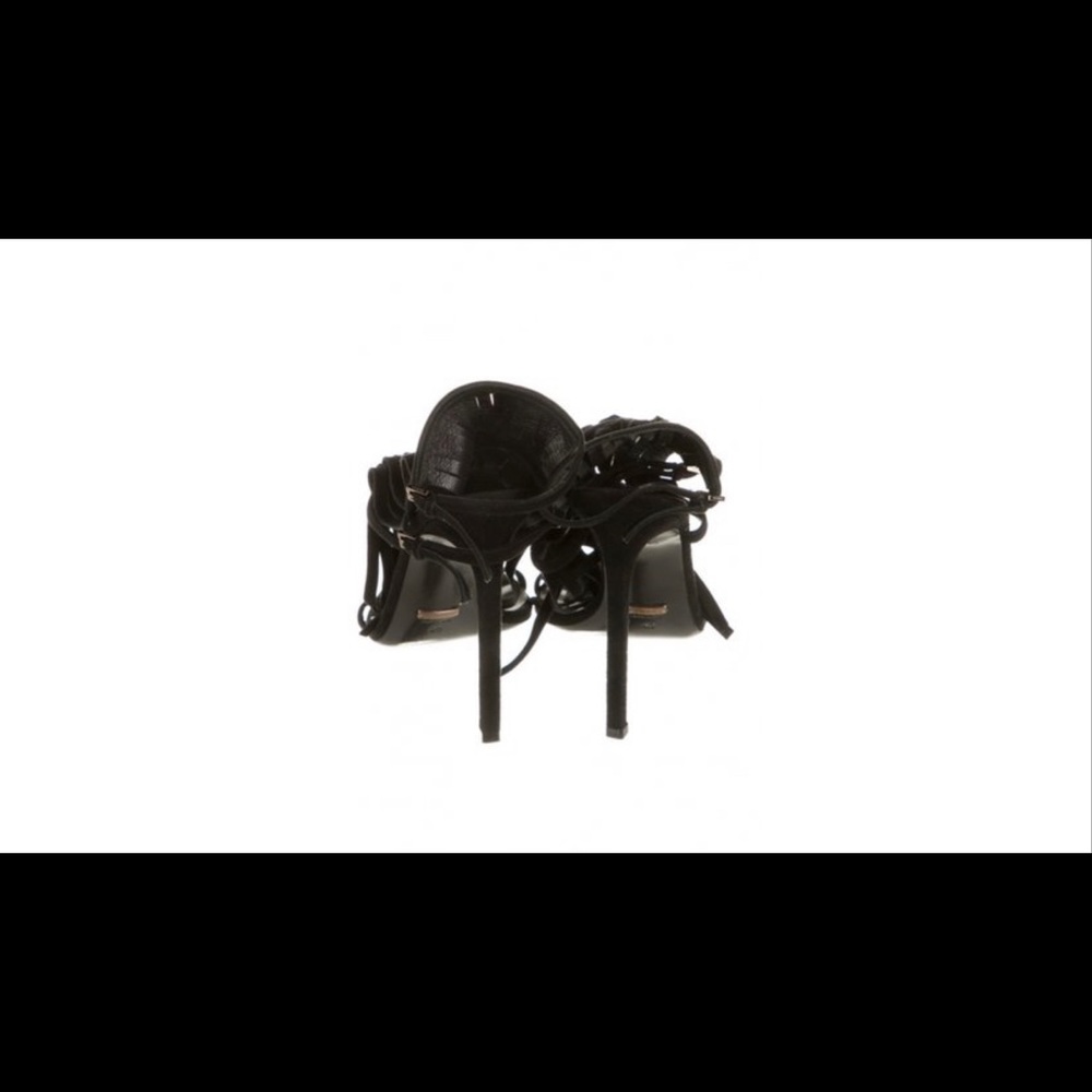 GUCCI Suede Gladiator w/ Fringe Trim Stiletto Heels
WrapAround Straps Incld Box